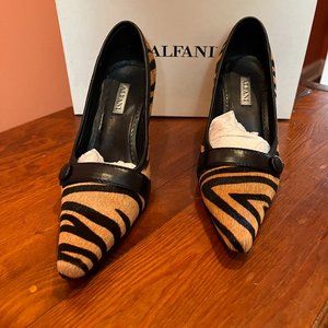 Alfani Tan & Black Zebra Print (leather) Pumps Size 6.5